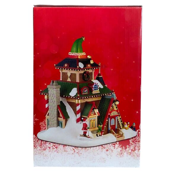 Lemax Elwoods Elf Lodge Lighted Christmas Village House Santas Wonderland 45224 - Picture 8 of 9